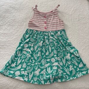 Mini Boden Pink Striped and Green Sea Life Dress